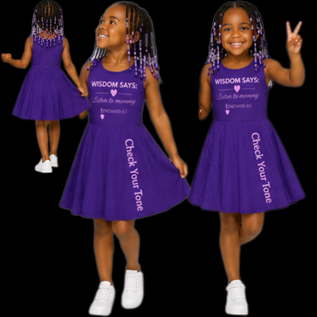 Purple Listen to Mommy Hidden Scripture™ Mommy & Me Dress