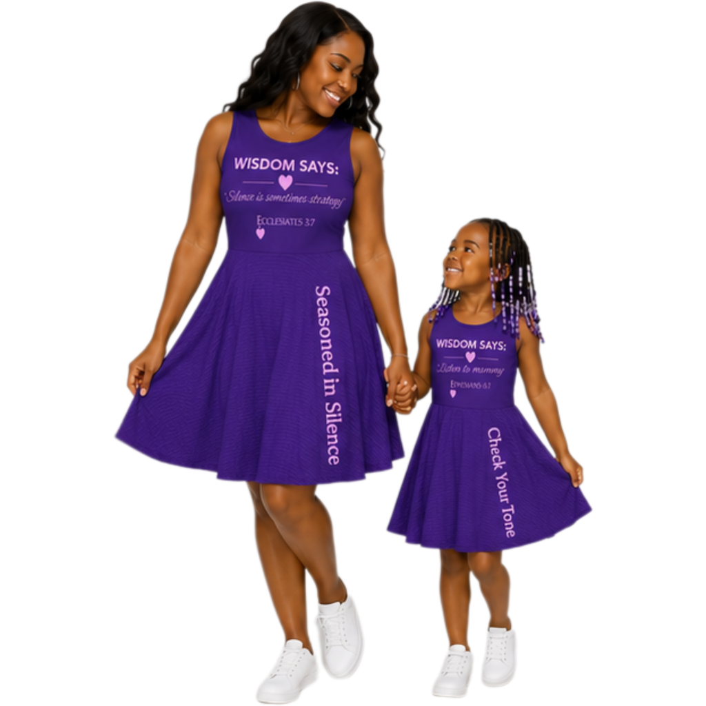 Purple Listen to Mommy Hidden Scripture™ Mommy & Me Dress
