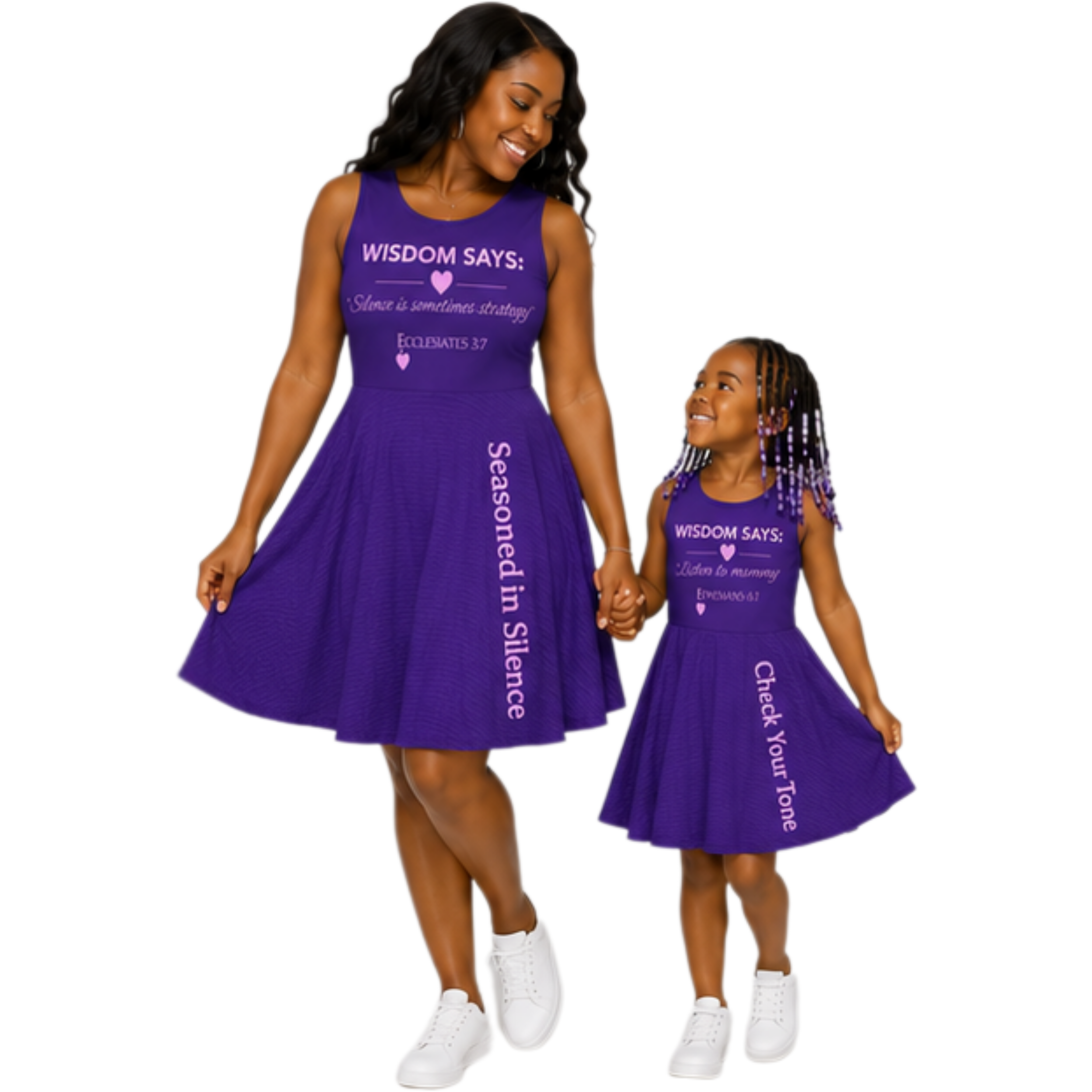 Purple Listen to Mommy Hidden Scripture™ Mommy & Me Dress