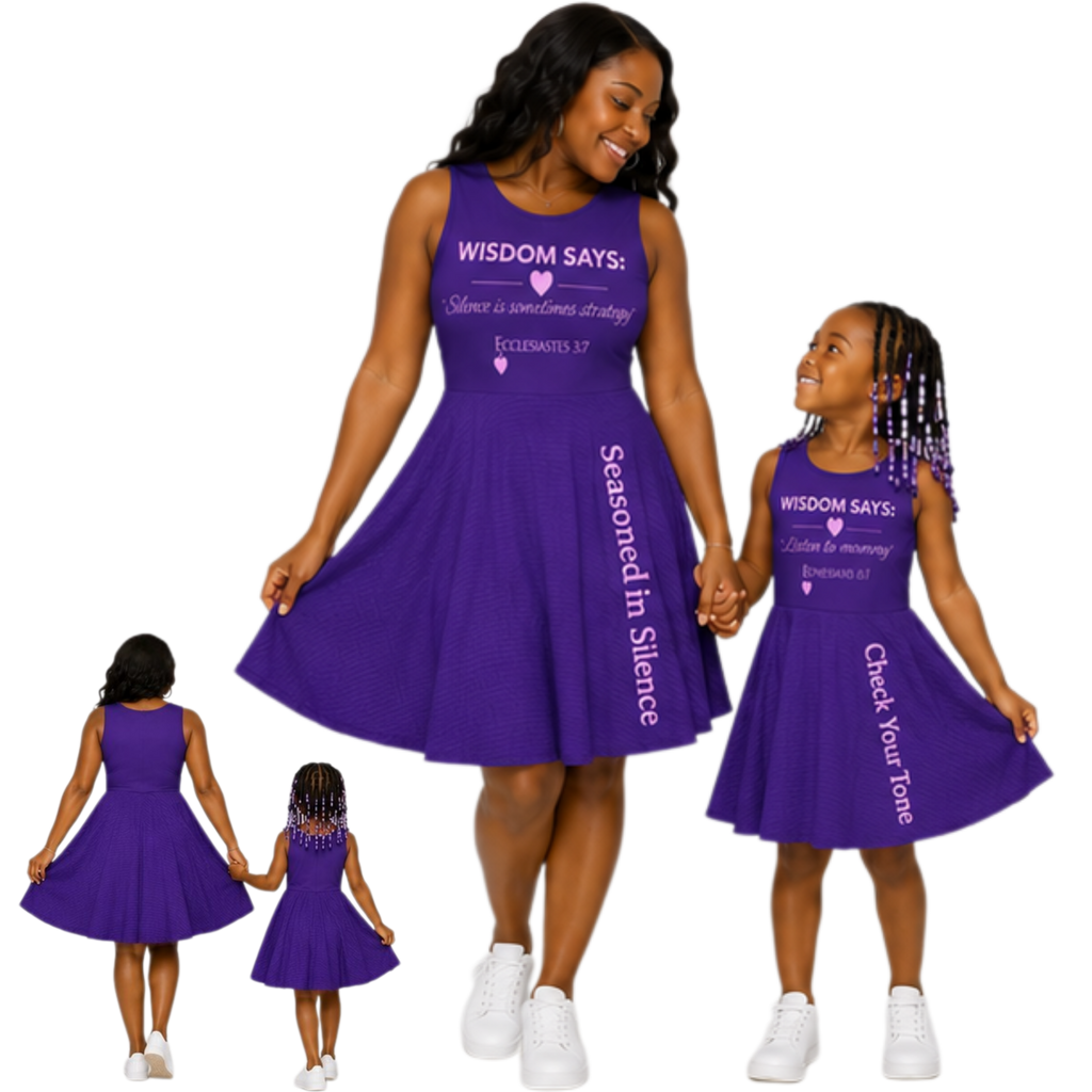 Purple Listen to Mommy Hidden Scripture™ Mommy & Me Dress