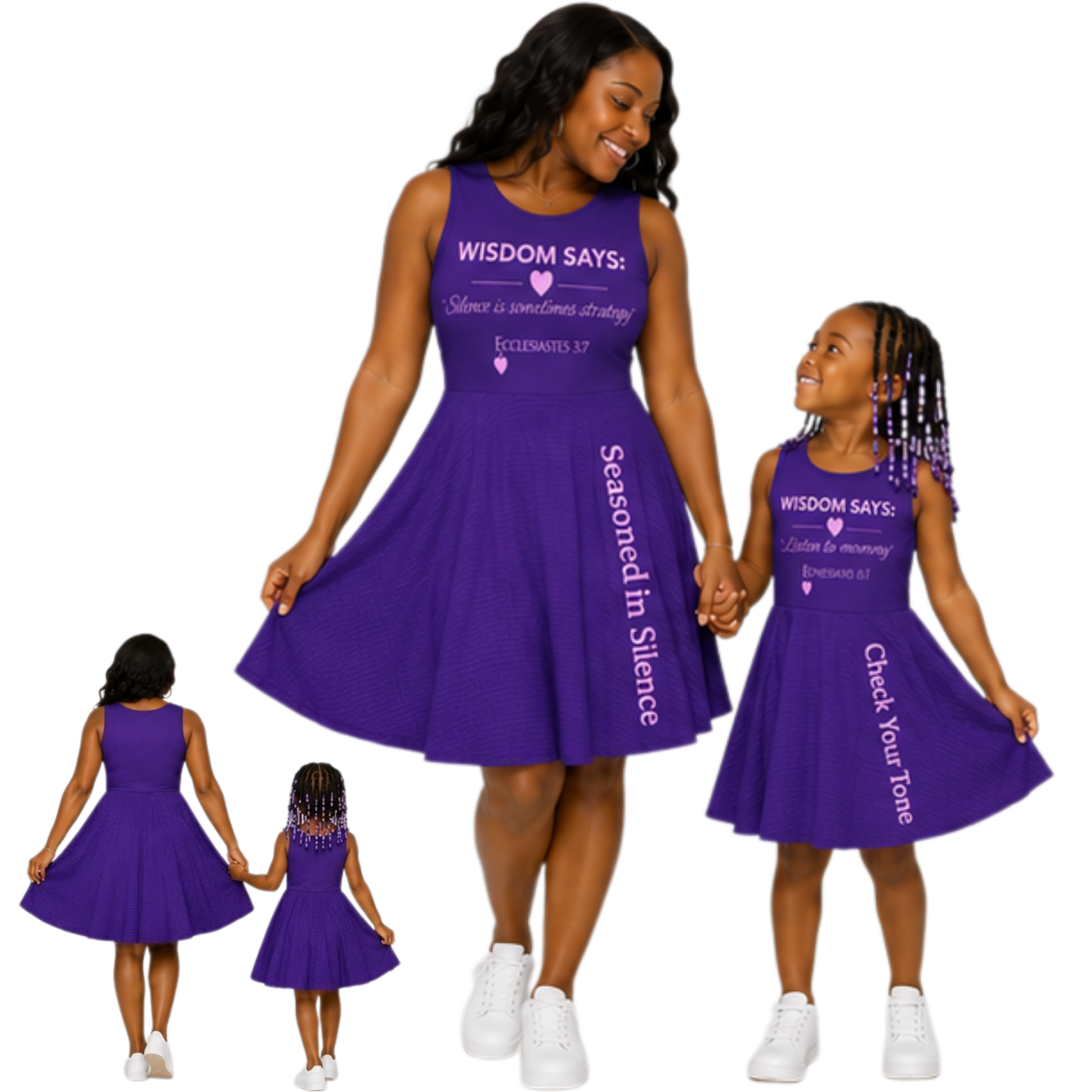 Purple Listen to Mommy Hidden Scripture™ Mommy & Me Dress