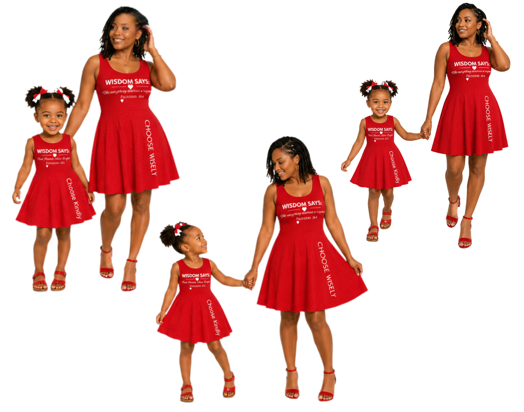 Red Kind Hearts Shine Bright™ – Girls Hidden Scripture Dress