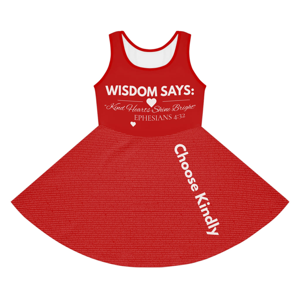 Red Kind Hearts Shine Bright™ – Girls Hidden Scripture Dress