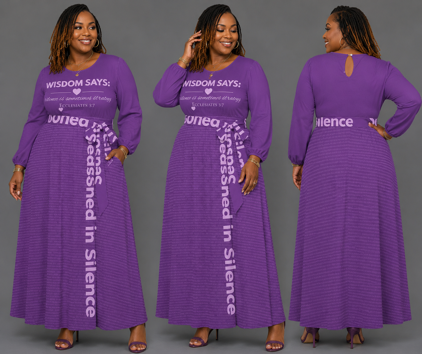 Mature Saints Hidden Scripture Maxi Dress Purple